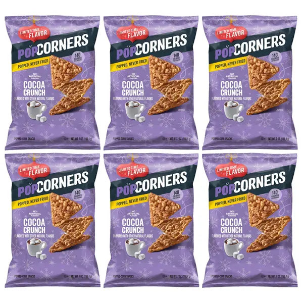 6 Pack - Popcorners Holiday Cocoa Crunch Popped Corn Snack 7oz PopCorners